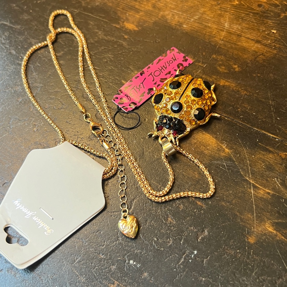 Betsy Johnson Gold Ladybug Necklace